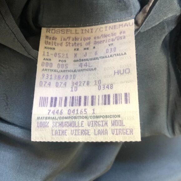 HUGO BOSS Jacket, Gray with Pinstripes, 44L - Picture 6 of 7